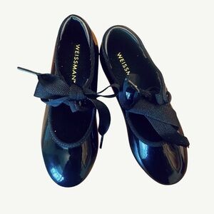 Weissman Black Patent Leather Tap Shoes | Size 10.5C | Like New, Recital Ready